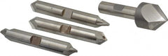 Hertel - 4 Piece 1" Cutter Head Diam, Cobalt Chamfer Mill Set - Apex Tool & Supply