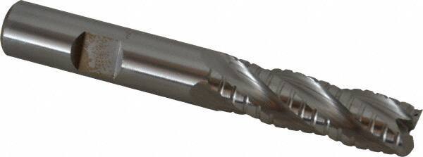 Hertel - 1/2" Diam, 1-5/8" LOC, 4 Flute Cobalt Roughing & Finishing Square End Mill - Uncoated, 3-5/8" OAL, 1/2" Shank Diam, Straight Shank, Non-Centercutting - Apex Tool & Supply