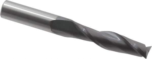 Hertel - 1/2", 2" LOC, 1/2" Shank Diam, 4" OAL, 2 Flute, Solid Carbide Square End Mill - Single End, AlTiN Finish, 30° Helix, Centercutting, Right Hand Cut - Apex Tool & Supply