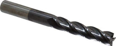 Hertel - 5/8", 3" LOC, 5/8" Shank Diam, 6" OAL, 4 Flute, Solid Carbide Square End Mill - Single End, AlTiN Finish, Spiral Flute, 30° Helix, Centercutting, Right Hand Cut, Right Hand Flute - Apex Tool & Supply