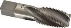 Hertel - 1/2-14 NPT, 15° Helix, 4 Flutes, Bright Finish, High Speed Steel, Spiral Flute Pipe Tap - 11/16" Shank Diam, 1-3/8" Thread Length, 0.515" Square Size, - Apex Tool & Supply