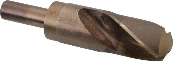 Hertel - 1-1/2" Drill, 135° Point, Cobalt Silver Deming & Reduced Shank Drill Bit - Bright Finish, 6" OAL, Straight Shank, 3" Flute Length - Apex Tool & Supply