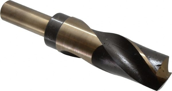 Hertel - 1-9/32" Drill, 135° Point, Cobalt Silver Deming & Reduced Shank Drill Bit - Apex Tool & Supply