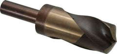 Hertel - 1-5/8" Drill, 118° Point, Cobalt Silver Deming & Reduced Shank Drill Bit - Bright Finish, 6" OAL, Flats on Shank, 3" Flute Length - Apex Tool & Supply