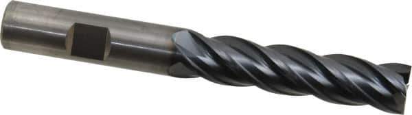 OSG - 1/2", 2" LOC, 1/2" Shank Diam, 4" OAL, 4 Flute, Solid Carbide Square End Mill - Single End, TiAlN Finish, Spiral Flute, 35° Helix, Right Hand Cut, Right Hand Flute, Series VG441 - Apex Tool & Supply