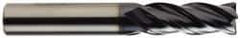 OSG - 1", 4 Flute, Single End, Solid Carbide, 1/8" Corner Radius End Mill - 4" OAL, Right Hand Flute, 1-1/2" LOC, Right Hand Cut - Apex Tool & Supply