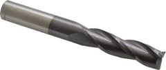 Hertel - 5/8", 2-1/4" LOC, 5/8" Shank Diam, 5" OAL, 3 Flute, Solid Carbide Square End Mill - Single End, AlTiN Finish, 30° Helix, Centercutting, Right Hand Cut - Apex Tool & Supply