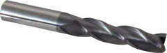 Hertel - 1/2", 2" LOC, 1/2" Shank Diam, 4" OAL, 3 Flute, Solid Carbide Square End Mill - Single End, AlTiN Finish, 30° Helix, Centercutting, Right Hand Cut - Apex Tool & Supply