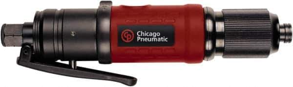 Chicago Pneumatic - 1/4" Bit Holder, 1,700 RPM, Inline Handle Air Screwdriver - 1.1 to 4 Ft/Lb Torque, 1/4" Inlet, 7 CFM - Apex Tool & Supply