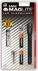 Mag-Lite - Clear LED Bulb, 111 Lumens, Mini Flashlight - Black Aluminum Body, 2 AAA Batteries Included - Apex Tool & Supply
