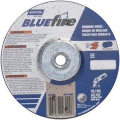 Norton - 24 Grit, 6" Wheel Diam, 1/4" Wheel Thickness, Type 27 Depressed Center Wheel - Apex Tool & Supply