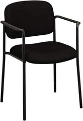 Basyx - Fabric Black Stacking Chair - Black Frame, 23-1/4" Wide x 21" Deep x 32-3/4" High - Apex Tool & Supply