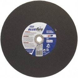 Norton - 16" 36 Grit Zirconia Alumina Cutoff Wheel - 7/64" Thick, 1" Arbor, 3,820 Max RPM, Use with Stationary Tools - Apex Tool & Supply