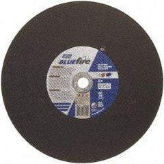 Norton - 16" 30 Grit Zirconia Alumina Cutoff Wheel - 5/32" Thick, 1" Arbor, 3,820 Max RPM, Use with Stationary Tools - Apex Tool & Supply