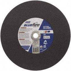 Norton - 14" 36 Grit Zirconia Alumina Cutoff Wheel - 7/64" Thick, 1" Arbor, 4,365 Max RPM, Use with Stationary Tools - Apex Tool & Supply