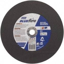 Norton - 12" 36 Grit Zirconia Alumina Cutoff Wheel - 7/64" Thick, 1" Arbor, 5,095 Max RPM, Use with Stationary Tools - Apex Tool & Supply