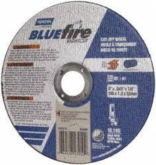Norton - 5" 36 Grit Zirconia Alumina Cutoff Wheel - 1/16" Thick, 7/8" Arbor, 12,225 Max RPM, Use with Angle Grinders - Apex Tool & Supply