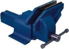Gibraltar - 6" Jaw Width, 6" Opening Capacity, 3-5/8" Throat Depth, Steel Stationary Bench Vise - Bolt Down Base Attachment - Apex Tool & Supply