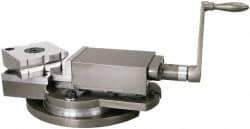 Gibraltar - 4" Jaw Width, 4" Jaw Opening Capacity, Horizontal Swivel Machine Vise - Manual Operation, 2,700 Lb Capacity, 1 Station, 13-1/2" Long x 4-1/2" High x 1-1/2" Deep, 1-1/2" Jaw Height, Cast Iron - Apex Tool & Supply