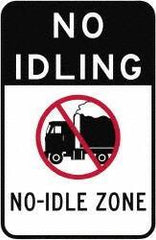 NMC - "No Idle Zone", 18" Long x 12" Wide, Aluminum Safety Sign - Use for Workplace/Safety - Apex Tool & Supply