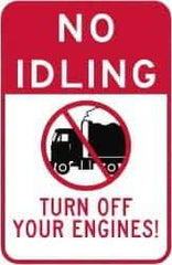 NMC - "Turn Off Your Engine", 18" Long x 12" Wide, Aluminum Safety Sign - Use for Workplace/Safety - Apex Tool & Supply
