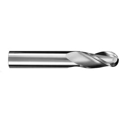 ‎15/64″ Dia. × 1/4″ Shank × 3/4″ DOC × 2-1/2″ OAL, Carbide AlTiN, Spiral , 3 Flute, 30° Helix, Ballnose End Mill - Exact Industrial Supply
