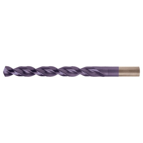 2.90mm RHS / RHC HSS-CO 8% (M42) 135 Degree Split Point Q-Cobalt Wide Land Parabolic Jobber Drill - TiAlN - Exact Industrial Supply