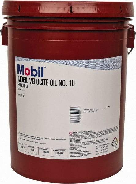 Mobil - 5 Gal Pail Mineral Spindle Oil - ISO 22, 22 cSt at 40°C & 4 cSt at 100°C - Apex Tool & Supply