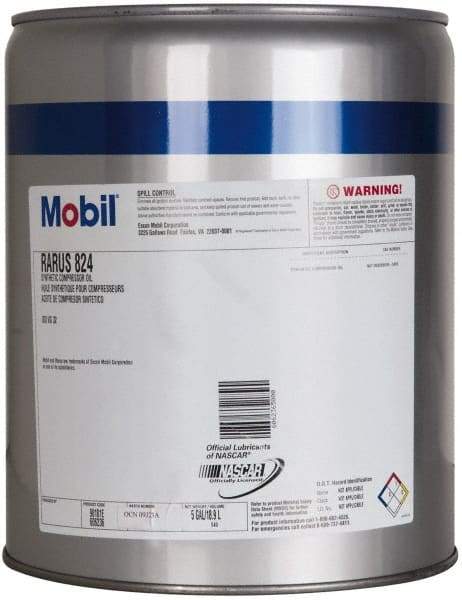 Mobil - 5 Gal Pail, ISO 32, SAE 10, Air Compressor Oil - -20°F to 400°, 29.5 Viscosity (cSt) at 40°C, 5.5 Viscosity (cSt) at 100°C - Apex Tool & Supply