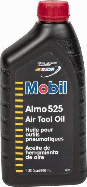 Mobil - Bottle, ISO 46, Air Tool Oil - 46 Viscosity (cSt) at 40°C, 7.3 Viscosity (cSt) at 100°C, Series Almo 525 - Apex Tool & Supply