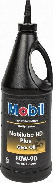Mobil - 0.25 Gal Bottle, Gear Oil - 14.8 St Viscosity at 100°C, 141 St Viscosity at 40°C - Apex Tool & Supply