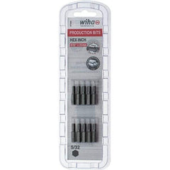 Wiha - 0.156" Hex Screwdriver Bit - 1/4" Drive, 1" OAL - Apex Tool & Supply