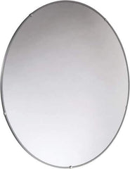 PRO-SAFE - Indoor Round Convex Safety, Traffic & Inspection Mirrors - Acrylic Lens, Laminated Hardboard Backing, 36" Diam x 2-3/8" High, 38' Max Covered Distance - Apex Tool & Supply