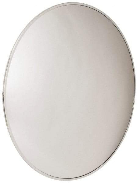 PRO-SAFE - Indoor Round Convex Safety, Traffic & Inspection Mirrors - Acrylic Lens, Laminated Hardboard Backing, 48" Diam x 3-1/4" High, 50' Max Covered Distance - Apex Tool & Supply
