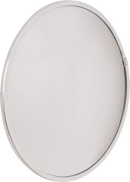 PRO-SAFE - Outdoor Round Convex Safety, Traffic & Inspection Mirrors - Acrylic Lens, Laminated Hardboard Backing, 13" Diam x 1-1/8" High, 15' Max Covered Distance - Apex Tool & Supply