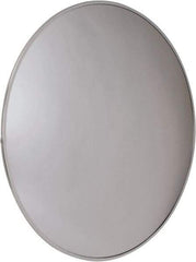 PRO-SAFE - Outdoor Round Convex Safety, Traffic & Inspection Mirrors - Acrylic Lens, Laminated Hardboard Backing, 36" Diam x 2-3/8" High, 38' Max Covered Distance - Apex Tool & Supply