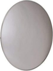 PRO-SAFE - Outdoor Round Convex Safety, Traffic & Inspection Mirrors - Acrylic Lens, Laminated Hardboard Backing, 48" Diam x 3-1/4" High, 50' Max Covered Distance - Apex Tool & Supply