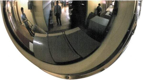 PRO-SAFE - Indoor & Outdoor Half Dome Dome Safety, Traffic & Inspection Mirrors - Acrylic Lens, Fiberboard Backing, 36" Diam x 15-1/2" High, 38' Max Covered Distance - Apex Tool & Supply