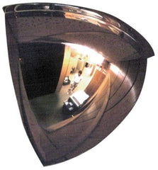 PRO-SAFE - Indoor & Outdoor Quarter Dome Dome Safety, Traffic & Inspection Mirrors - Acrylic Lens, 26" Diam x 10-5/8" High, 22' Max Covered Distance - Apex Tool & Supply