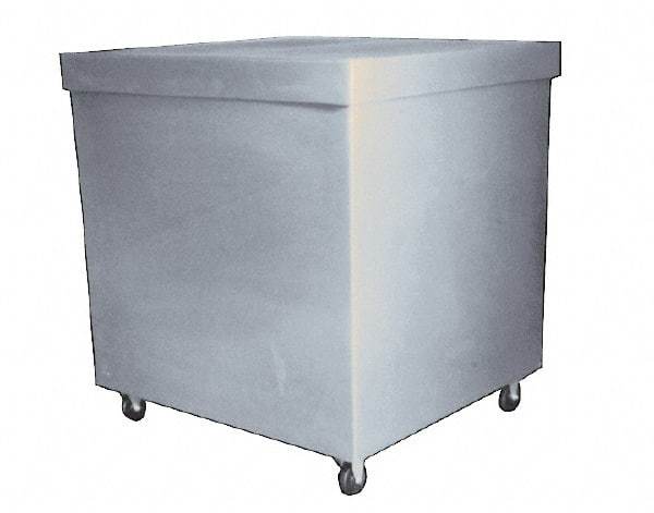 Bayhead Products - 1,000 Lb Load Capacity, Polyethylene Rolling Covered Container - 28" Wide x 30" Long x 30" High - Apex Tool & Supply
