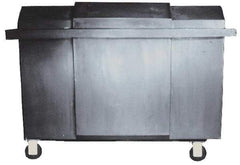 Bayhead Products - 1,000 Lb Load Capacity, Polyethylene Rolling Covered Container - 32" Wide x 48" Long x 30" High - Apex Tool & Supply