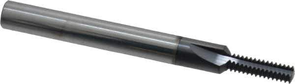 Scientific Cutting Tools - 1/4-28 Thread, 1/4" Shank Diam, AlTiN+ Coating, Solid Carbide Straight Flute Thread Mill - 3 Flutes, 2-1/2" OAL, 1/4" Min Noml Diameter - Apex Tool & Supply