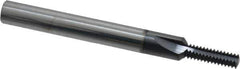 Scientific Cutting Tools - 1/4-28 Thread, 1/4" Shank Diam, AlTiN+ Coating, Solid Carbide Straight Flute Thread Mill - 3 Flutes, 2-1/2" OAL, 1/4" Min Noml Diameter - Apex Tool & Supply
