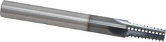 Scientific Cutting Tools - 1/16-27, 1/8-27 Thread, 3/8" Shank Diam, TiN Coating, Solid Carbide Straight Flute Thread Mill - 4 Flutes, 3-1/2" OAL, 1/8" Min Noml Diameter - Apex Tool & Supply
