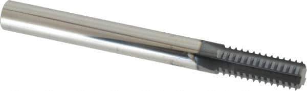 Scientific Cutting Tools - 3/8-40 Thread, 1/4" Shank Diam, TiN Coating, Solid Carbide Straight Flute Thread Mill - 4 Flutes, 2-1/2" OAL, 3/8" Min Noml Diameter - Apex Tool & Supply