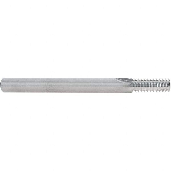 Scientific Cutting Tools - 3/8-16 Thread, 5/16" Shank Diam, Bright Coating, Solid Carbide Straight Flute Thread Mill - 4 Flutes, 3-1/2" OAL, 3/8" Min Noml Diameter - Apex Tool & Supply