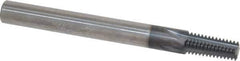Scientific Cutting Tools - 1/16-27, 1/8-27 Thread, 1/4" Shank Diam, TiAlN Coating, Solid Carbide Straight Flute Thread Mill - 4 Flutes, 2-1/2" OAL, 1/16" Min Noml Diameter - Apex Tool & Supply