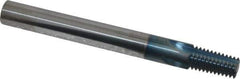 Scientific Cutting Tools - 1/4-18, 3/8-18 Thread, 3/8" Shank Diam, TiAlN Coating, Solid Carbide Straight Flute Thread Mill - 4 Flutes, 3-1/2" OAL, 1/4" Min Noml Diameter - Apex Tool & Supply
