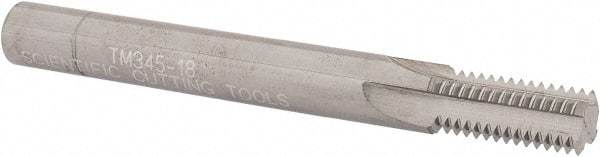 Scientific Cutting Tools - 7/16-18 Thread, 3/8" Shank Diam, Bright Coating, Solid Carbide Straight Flute Thread Mill - 4 Flutes, 3-1/2" OAL, 7/16" Min Noml Diameter - Apex Tool & Supply