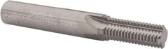 Scientific Cutting Tools - 9/16-16 Thread, 1/2" Shank Diam, Bright Coating, Solid Carbide Straight Flute Thread Mill - 4 Flutes, 3-1/2" OAL, 9/16" Min Noml Diameter - Apex Tool & Supply